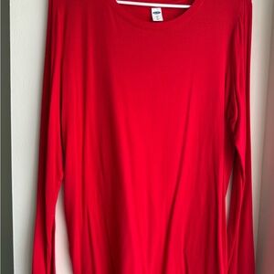 Old Navy Vibrant Red Long Sleeve Tee